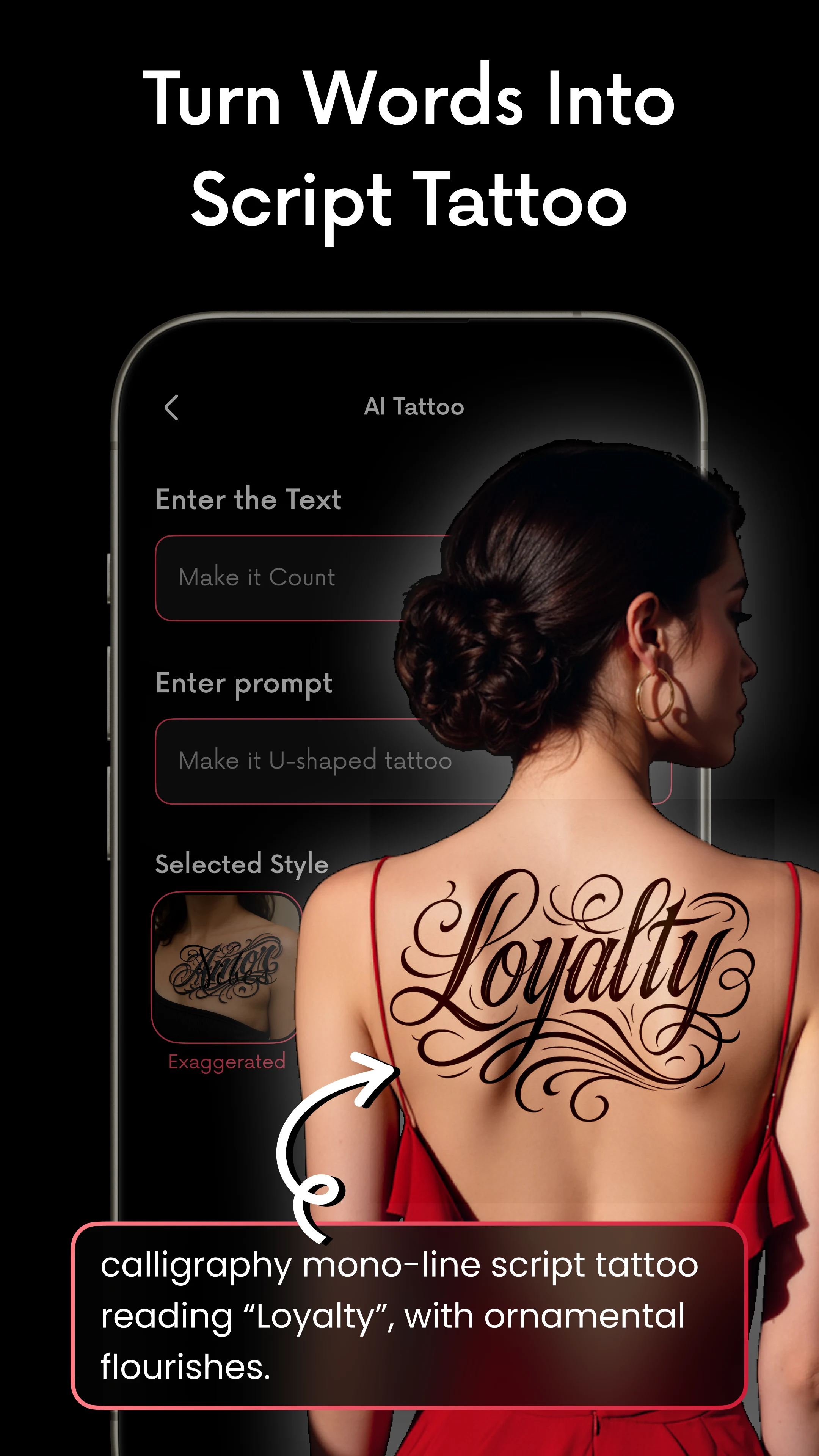 AI Lettering Tattoo Generator screenshot
