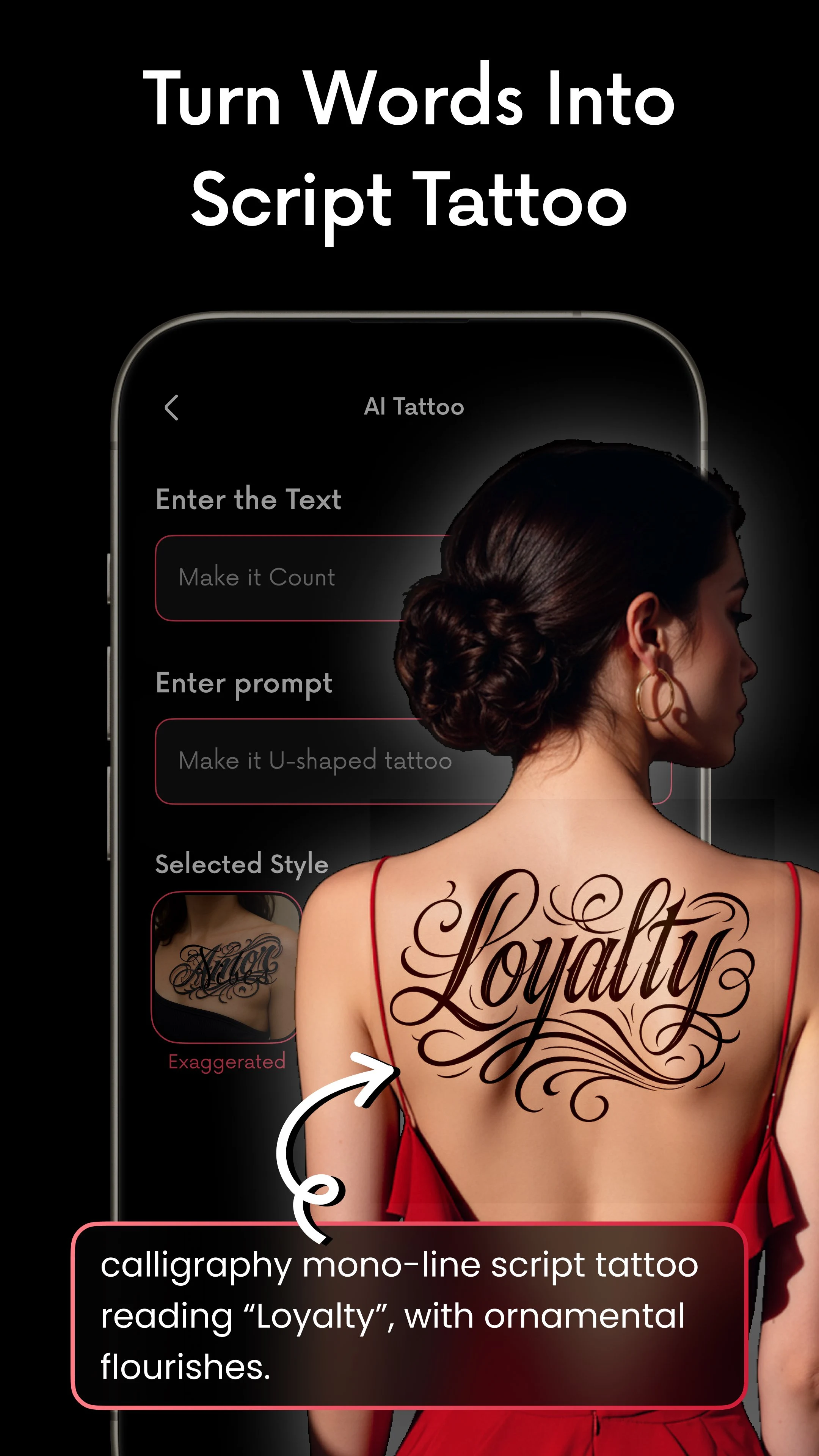 AI Lettering Tattoo Generator screenshot