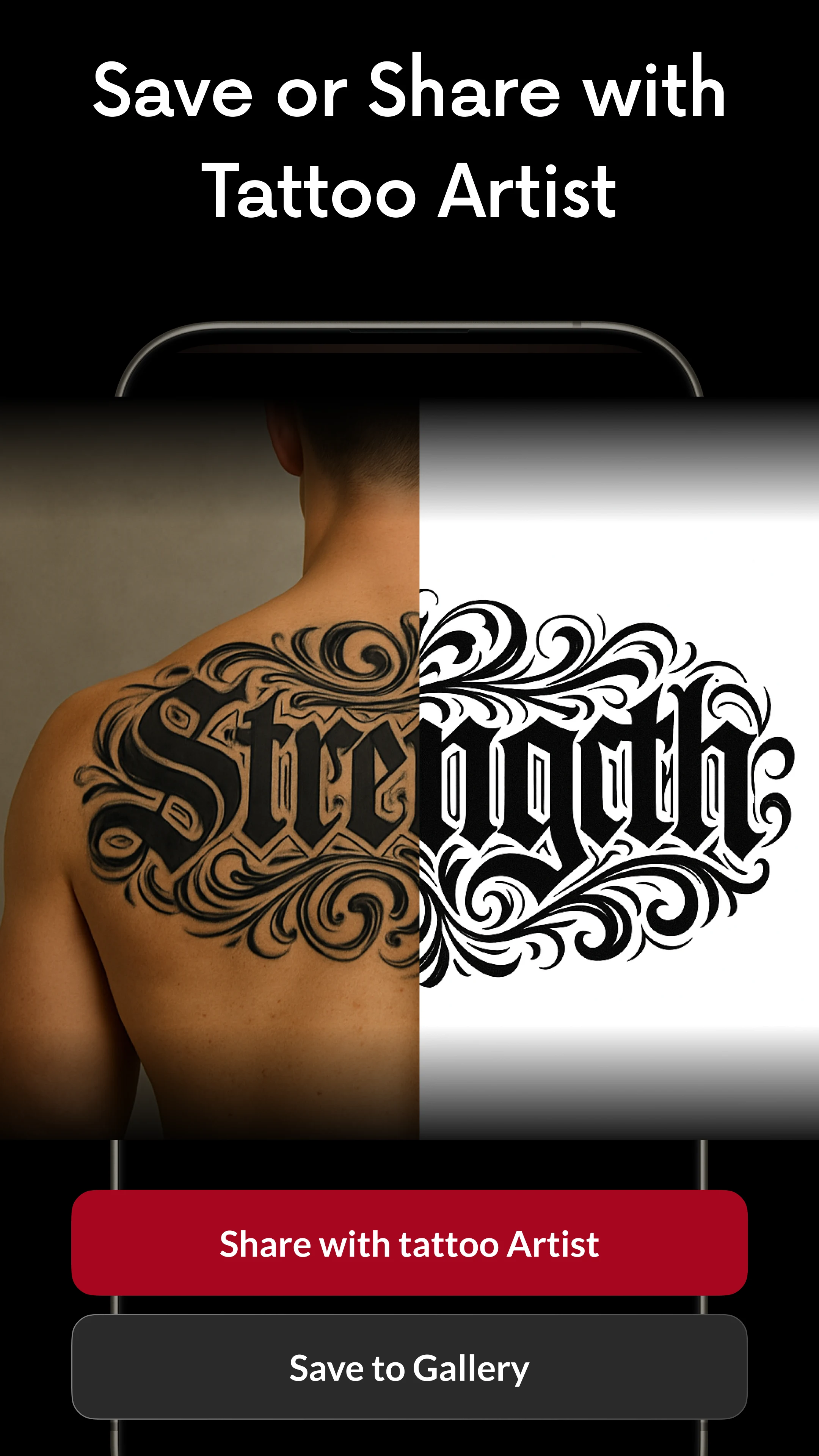 AI Lettering Tattoo Generator screenshot
