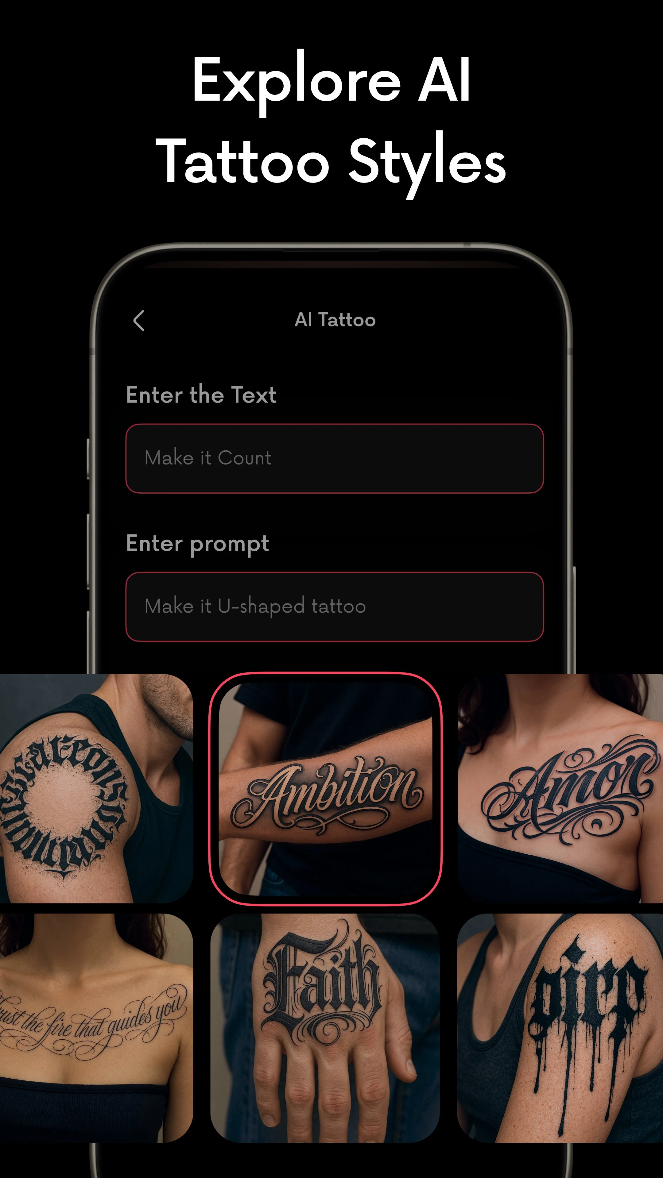AI Lettering Tattoo Generator screenshot